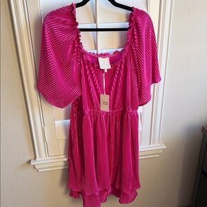 Simply Southern Pink Pleated Dress